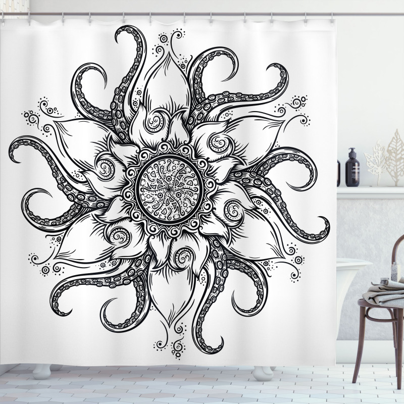 Nautical Mandala Art Shower Curtain