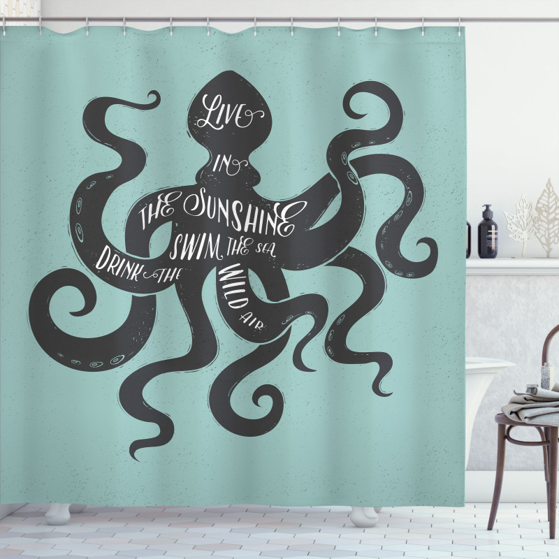 Inspiration Message Graphic Shower Curtain