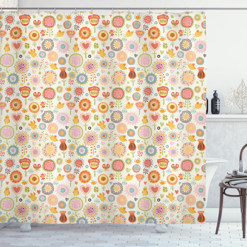 Bees Birds Butterflies Shower Curtain