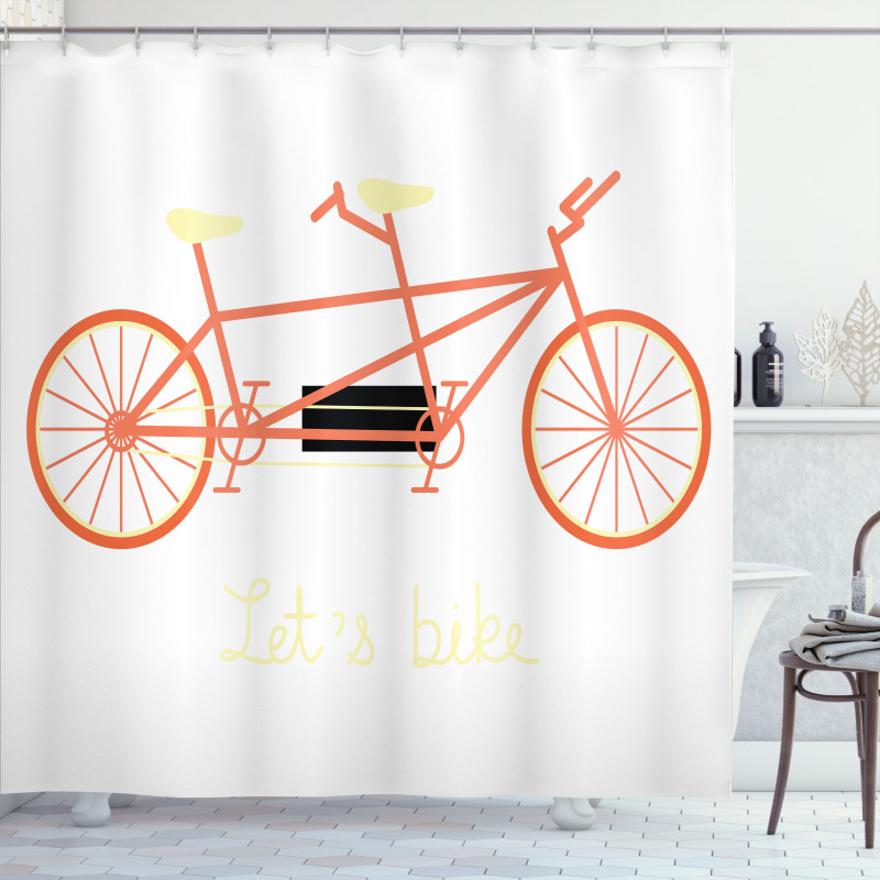 Lets Bike Retro Vehicle Shower Curtain