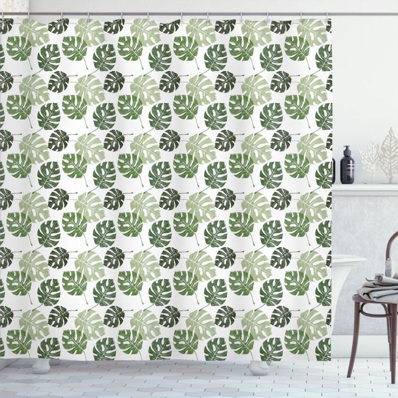 Tropical Jungle Leaves Shower Curtain