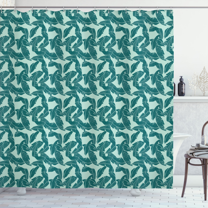 Abstract Palm Leaves Shower Curtain