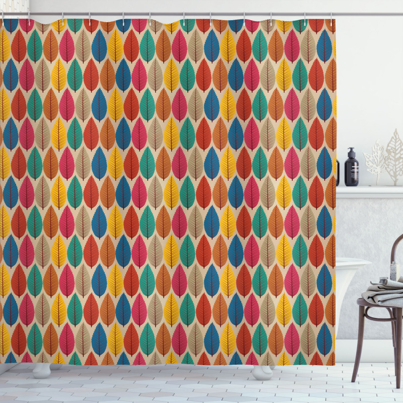 Fallen Leaves Colorful Shower Curtain