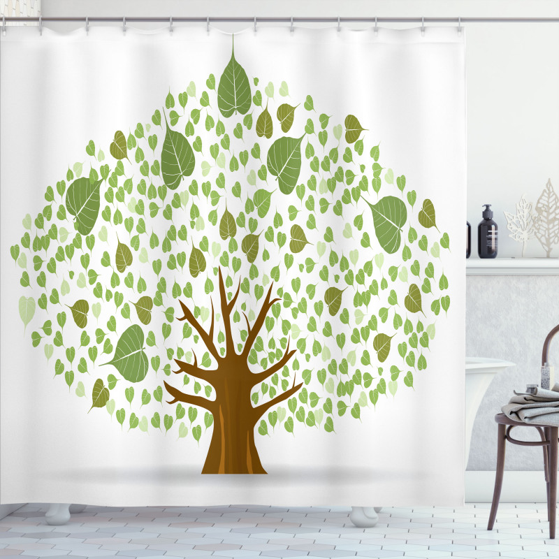 Fig Bodhi Leaves Shower Curtain