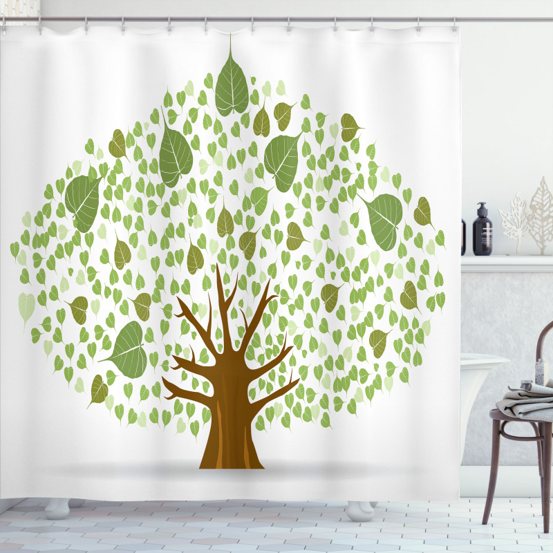 Fig Bodhi Leaves Shower Curtain