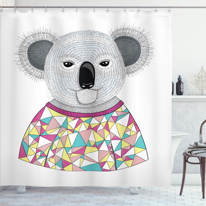 Hipster Animal Shirt Shower Curtain