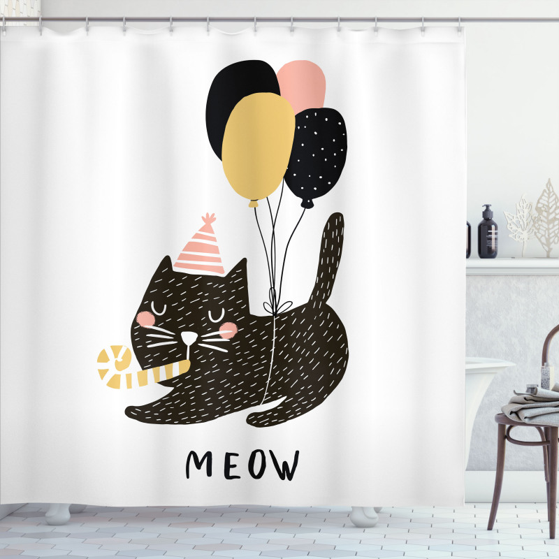 Party Pet with Balloons Shower Curtain