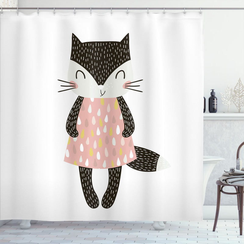 House Pet in Dress Shower Curtain