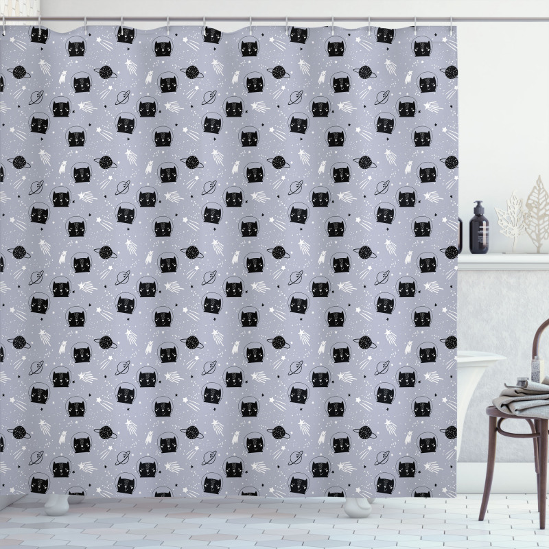 Astronaut Cats Shower Curtain