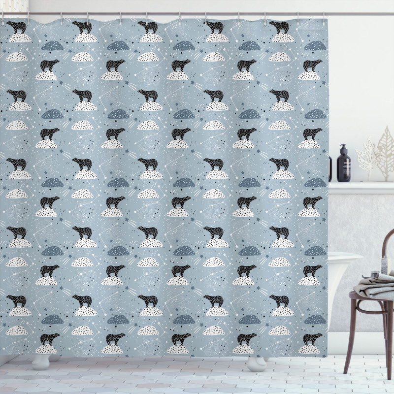 Polar Bear Stars Shower Curtain