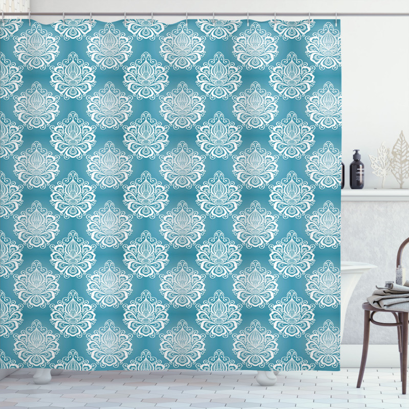 Curly Flowers Shower Curtain