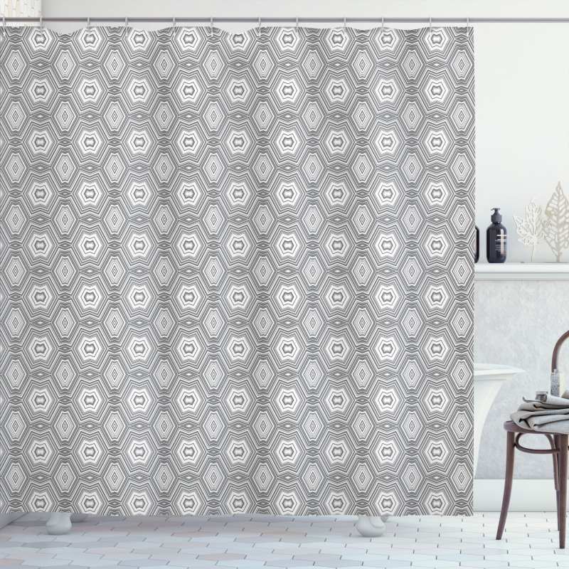 Greyscale Abstract Forms Art Shower Curtain