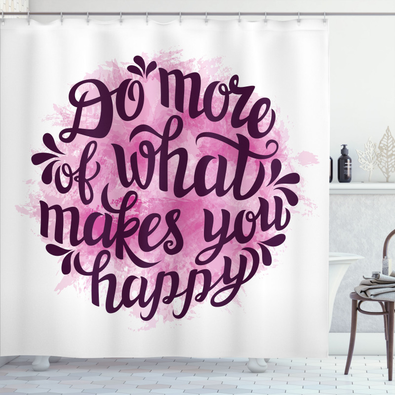 Watercolor Brush Slogan Shower Curtain