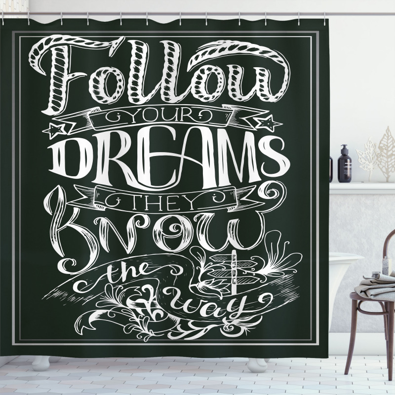 Vintage Motivation Shower Curtain