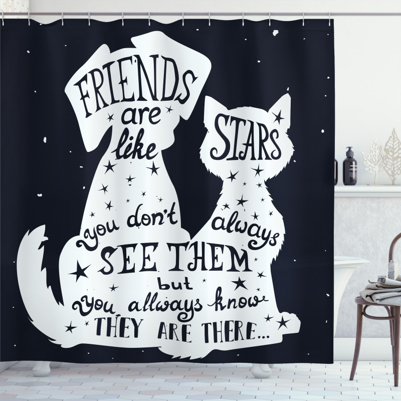 Friends are Like Stars Shower Curtain