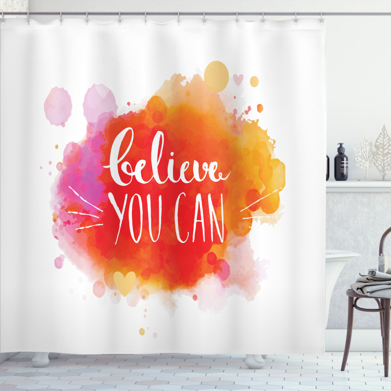 Believe You Can Words Shower Curtain