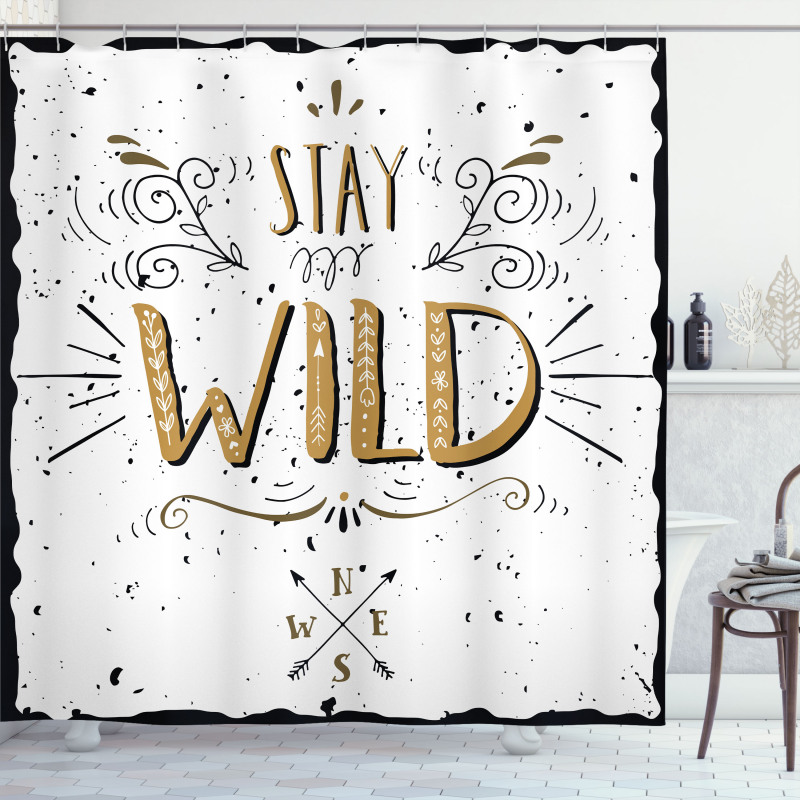 Stay Wild Hand Lettering Shower Curtain
