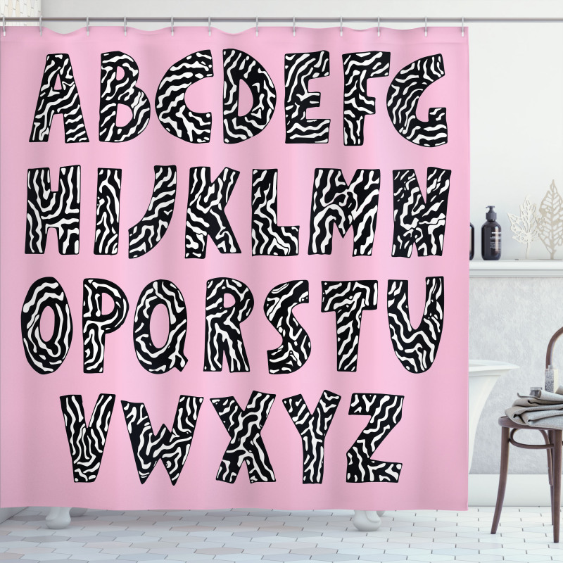 Funky Letters Trippy Shower Curtain