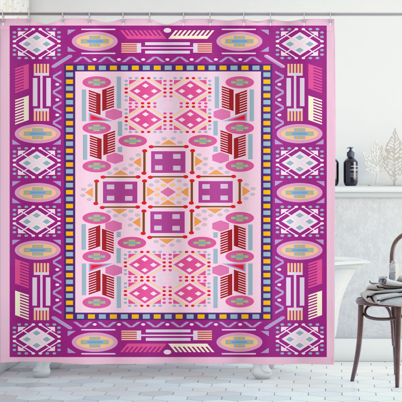 Traditional Afghan Motif Shower Curtain