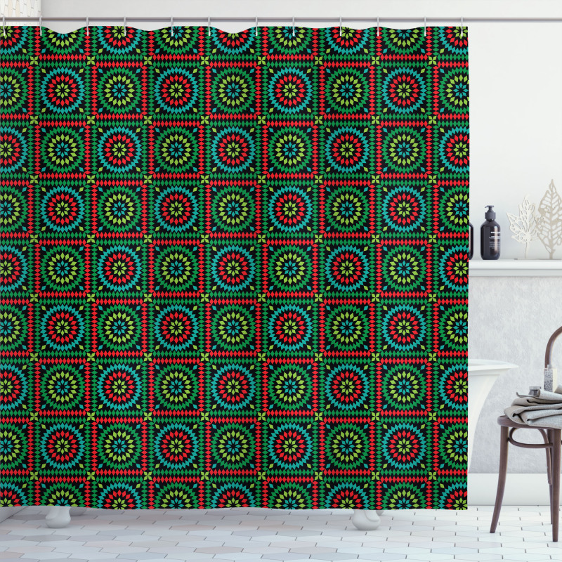 Circles and Squares Shower Curtain