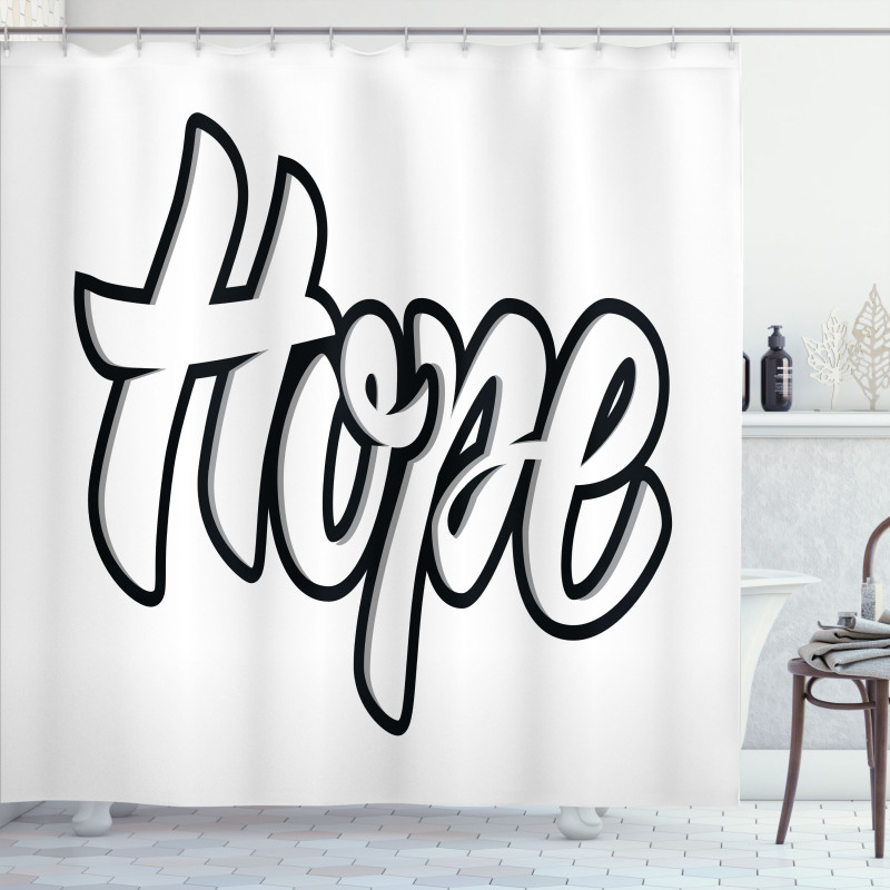 Hand Drawn Uplifting Words Shower Curtain