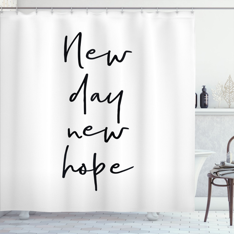 Motivational Calligraphy Shower Curtain