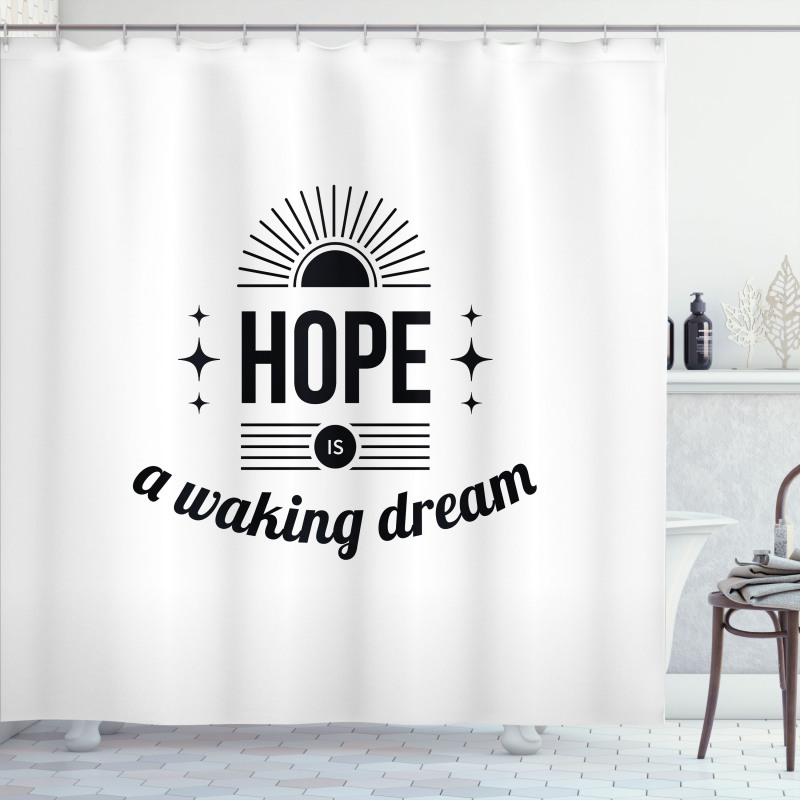 Monochrome Aphorism Words Shower Curtain