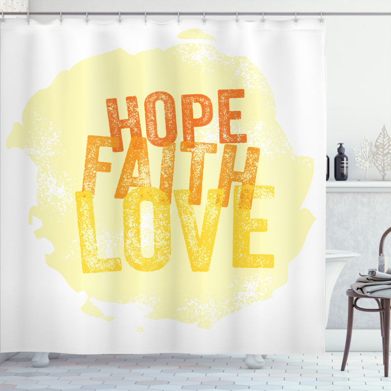 Grunge Faith and Love Shower Curtain