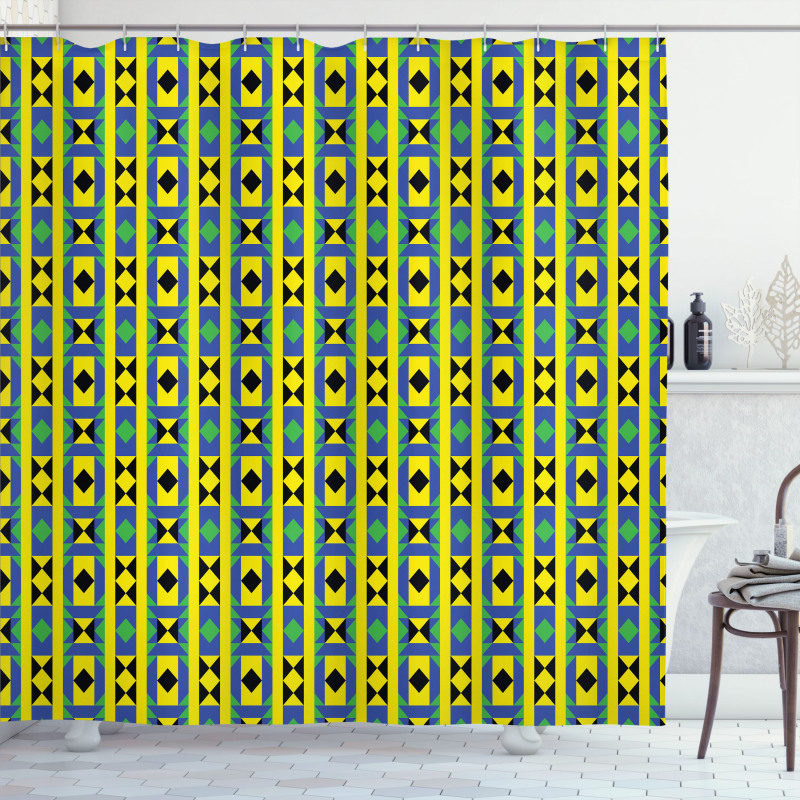 Geometric Kenya Shower Curtain