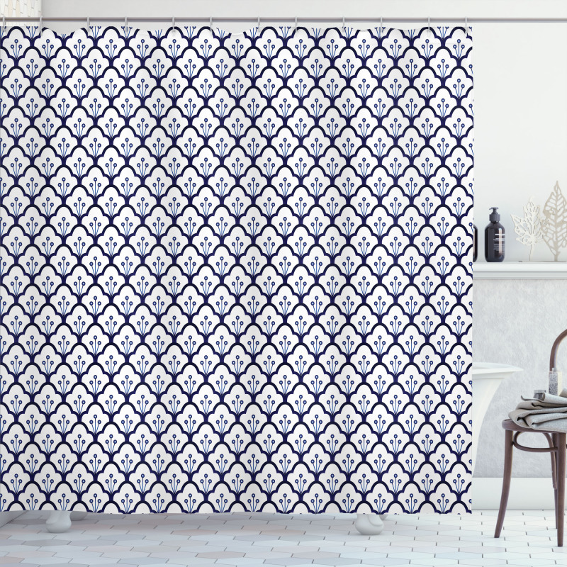 Delftware Scales Design Shower Curtain