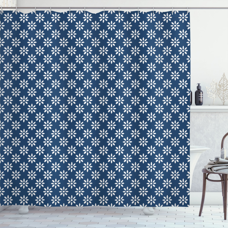 Classic Delft Flowers Shower Curtain
