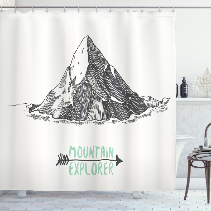 Sketch Mountain Arrow Shower Curtain