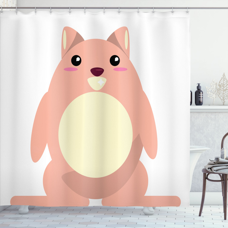 Beaver Kawaii Cartoon Shower Curtain