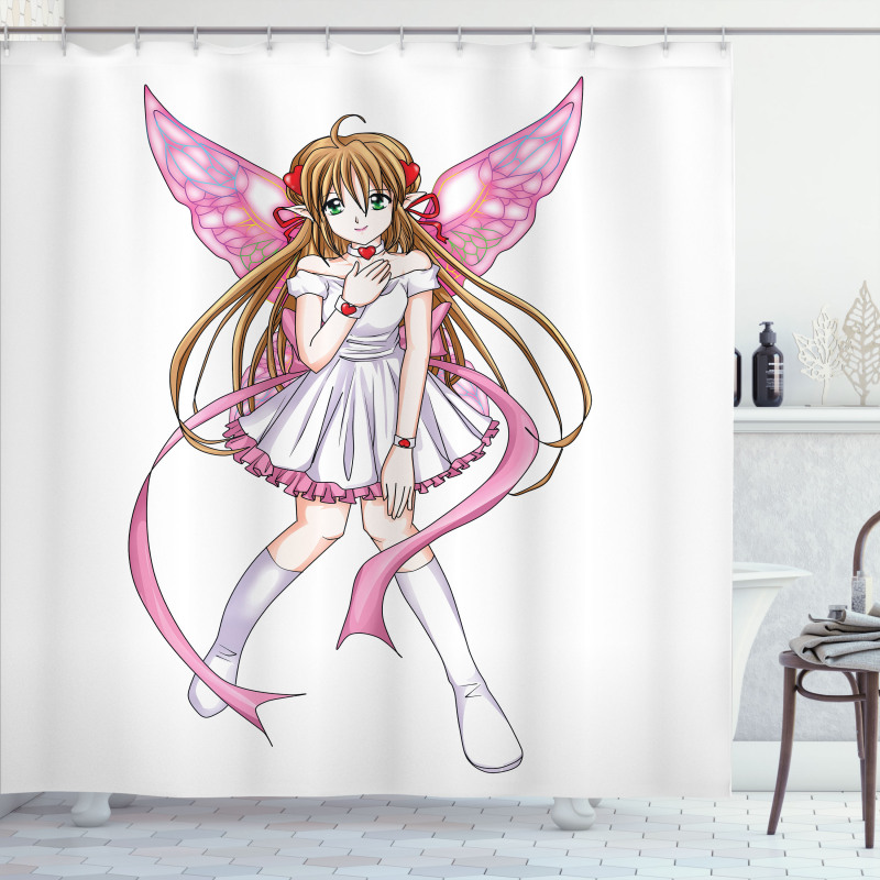 Cartoon Pixie Fairy Angel Shower Curtain