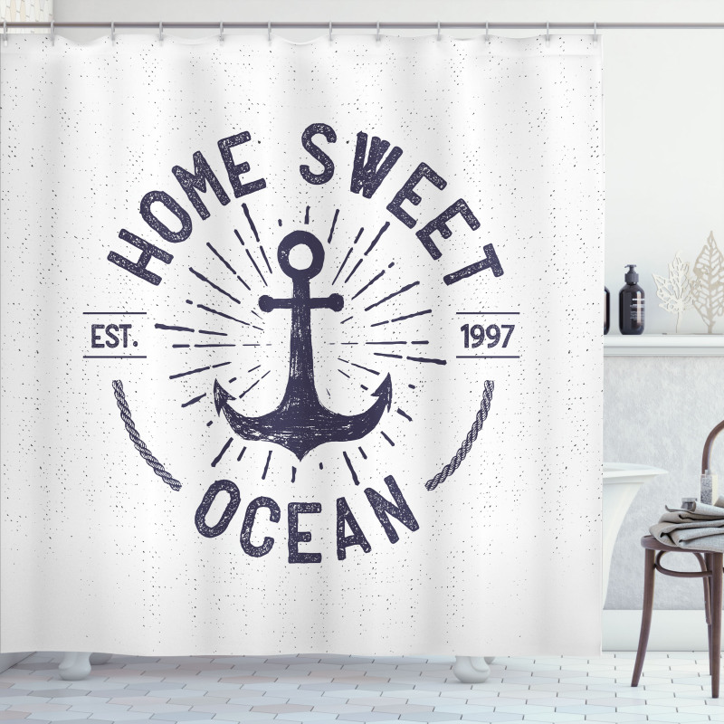 Home Ocean Words Shower Curtain