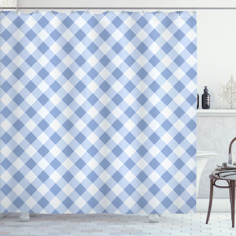 Checkered Rhombus Shower Curtain