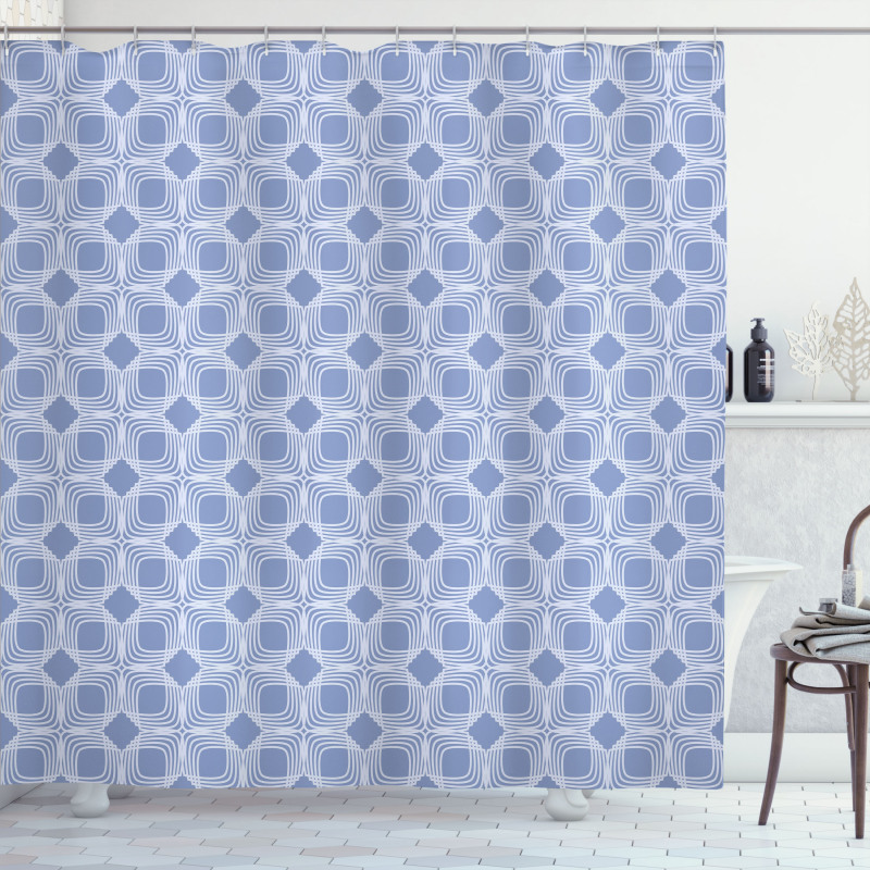 Geometric Squares Design Shower Curtain