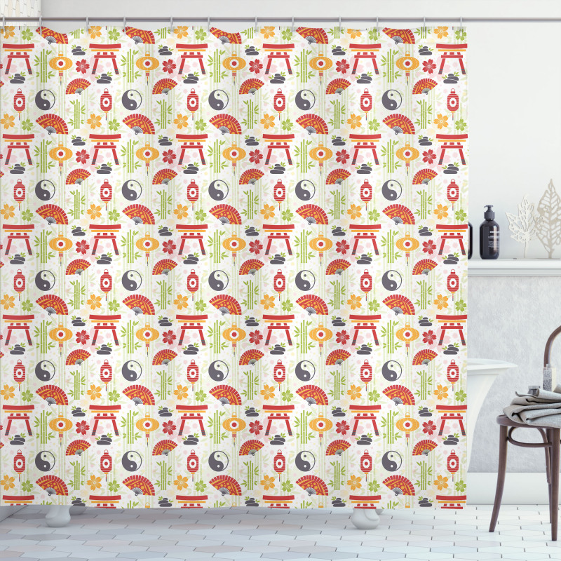 Bamboo Ying Yang Shower Curtain