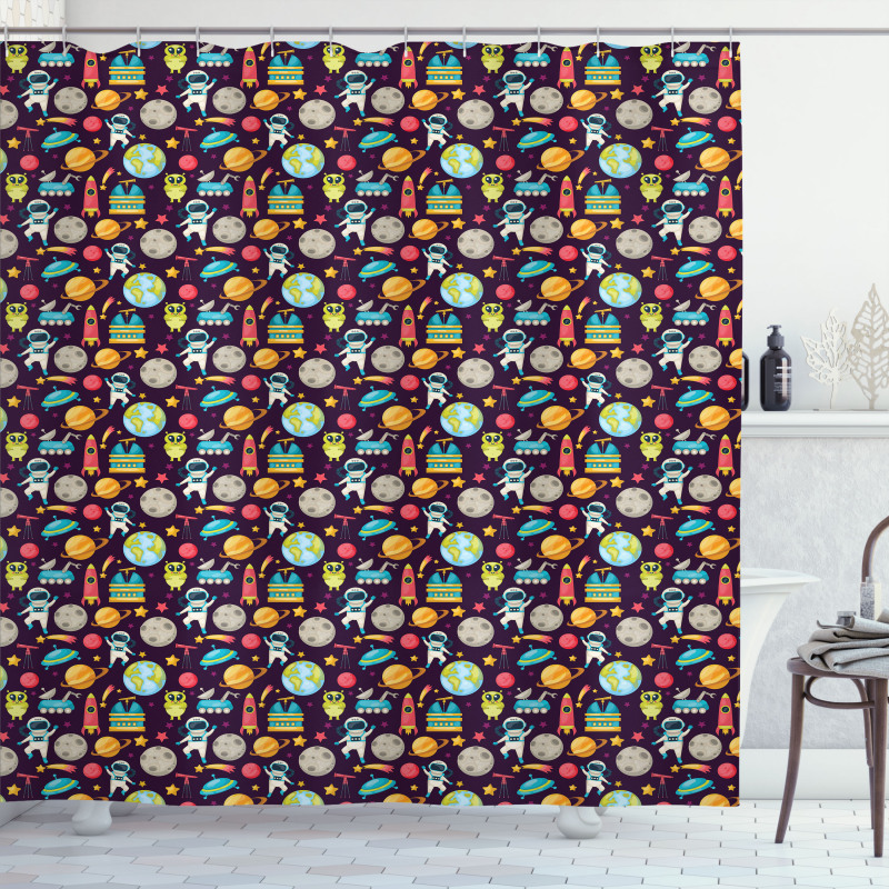 Galaxy Party Pattern Shower Curtain