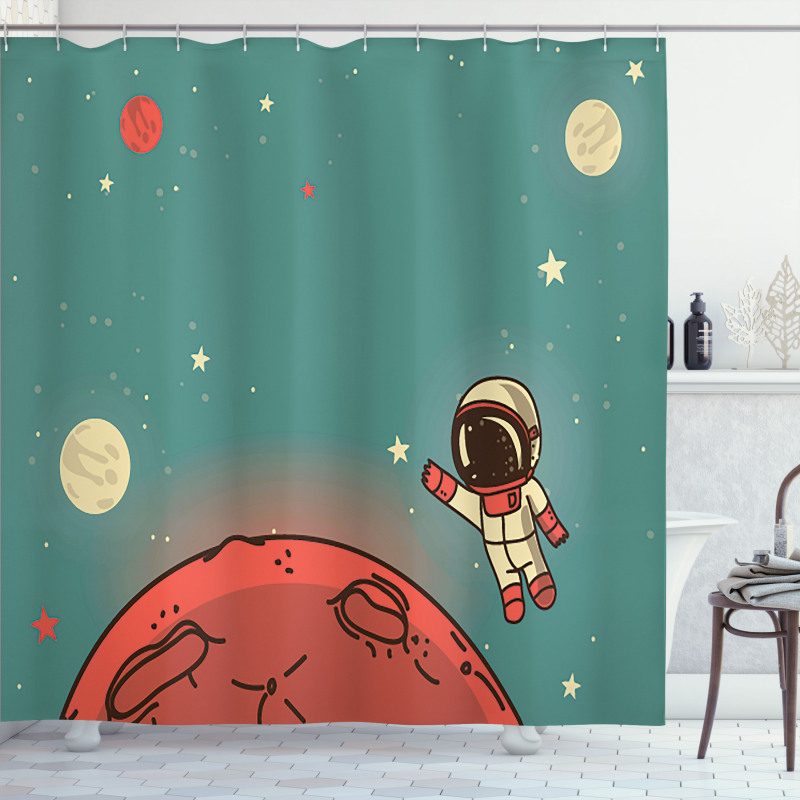 Doodle Cosmonaut Shower Curtain