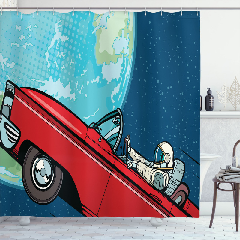 Cosmonaut in a Car Shower Curtain