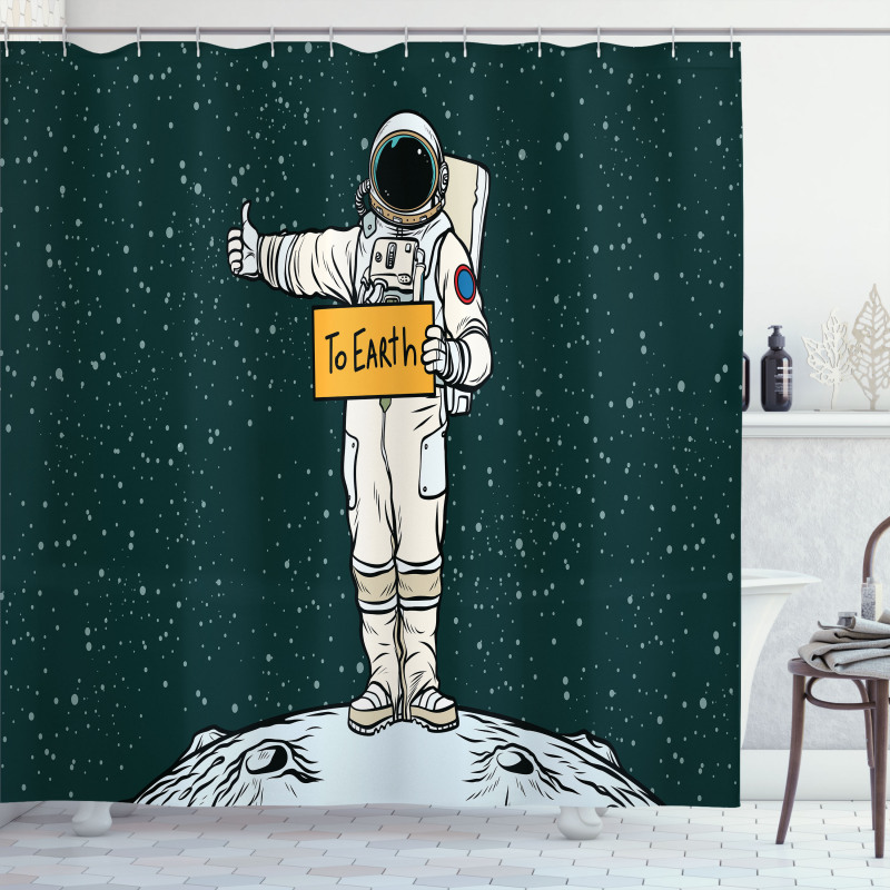 Hitchhiking Astronaut Shower Curtain