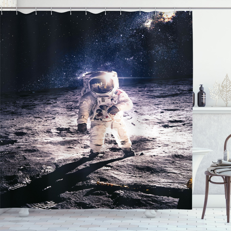 Astronaut on the Moon Shower Curtain