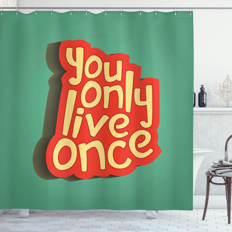 Retro Inspirational Words Shower Curtain
