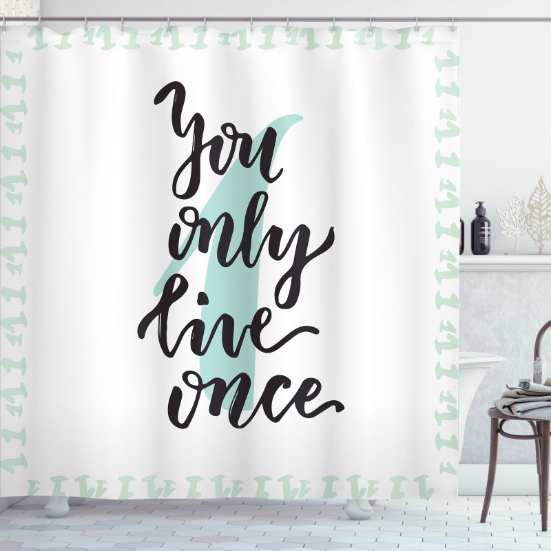 Hand Lettering Calligraphy Shower Curtain