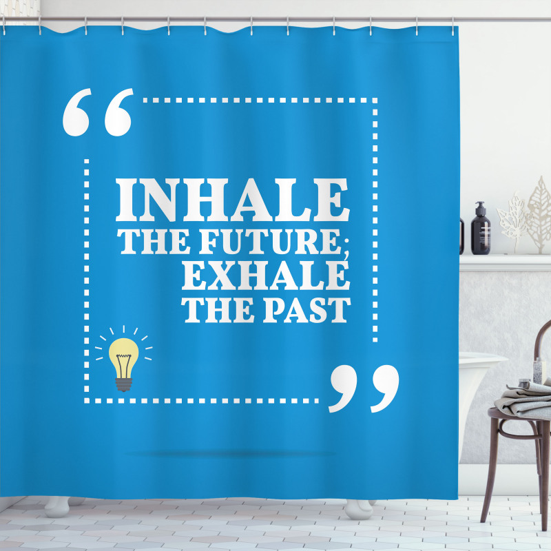 Wisdom Words Blue Shower Curtain