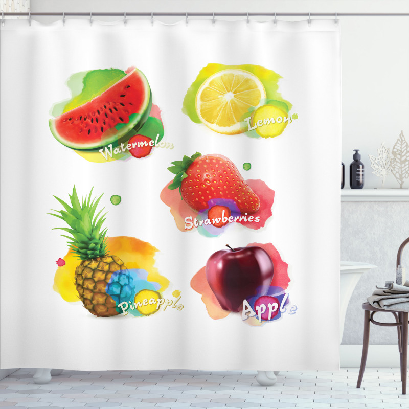 Colorful Summer Food Shower Curtain