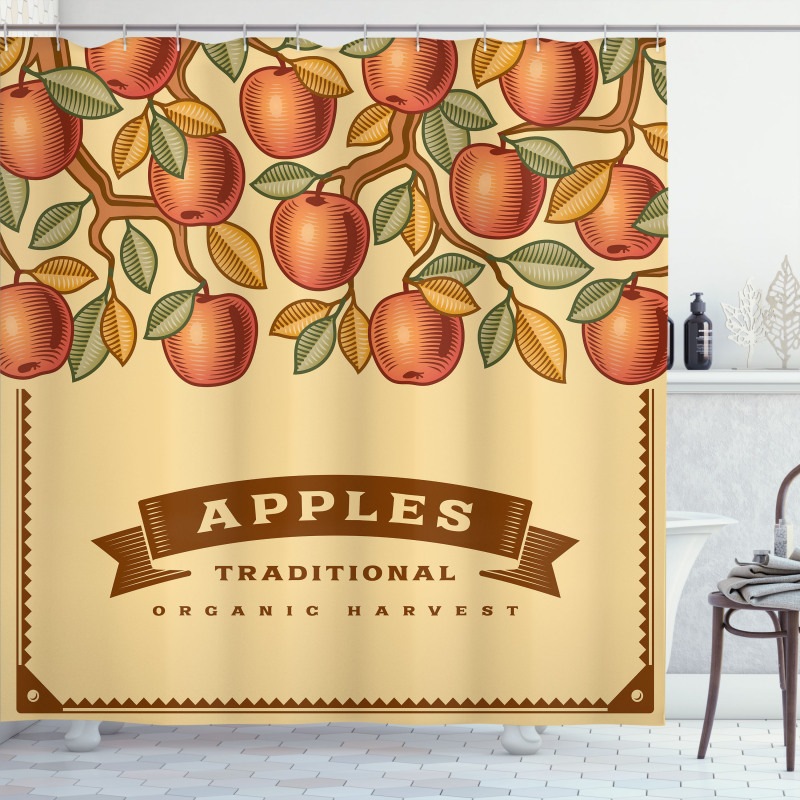 Vintage Apple Harvest Shower Curtain