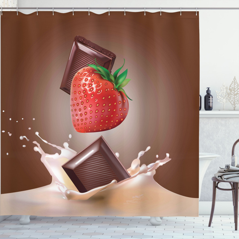 Strawberry Chocolate Shower Curtain