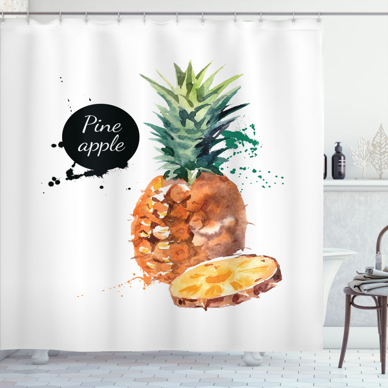 Sketch Hawaii Pineapple Shower Curtain